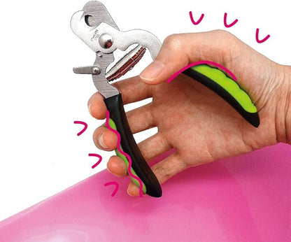 Dog Nail Trimmers for Medium Dog and Cat, with Protective Guard to Avoid Over-Cutting, Stainless Steel Blades and Anti-Slip Handle, Professional Grooming Scissors