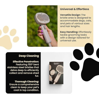 Bark&Bliss Self Cleaning Slicker Brush  Skin-Friendly Deshedding Grooming Tool for Dogs & Cats, Suitable for Shedding & Long-Haired Pets, Puppy Brush, Pet Grooming Brush, Cat Brush for Shedding