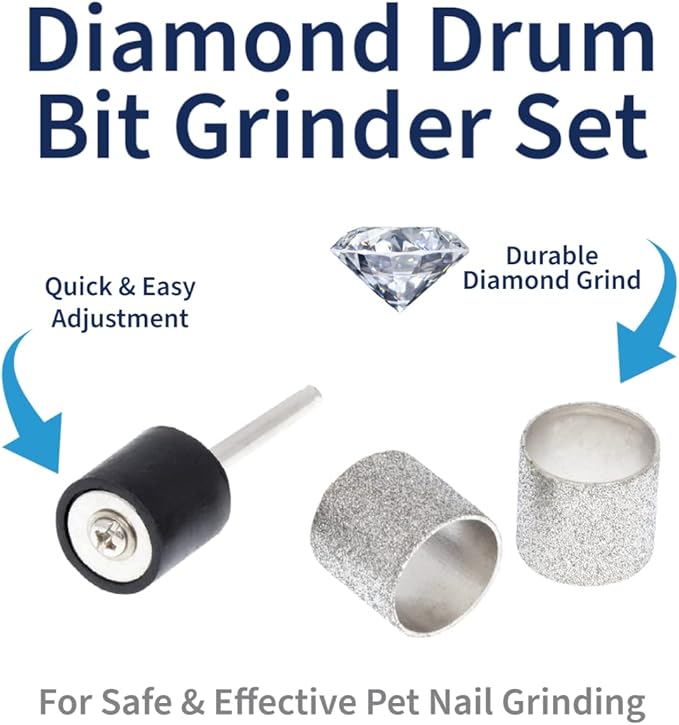 120&80 Grit Diamond Bit for Dog Nails Grinder Including 2pcs 1/2" Mandrel - Pet Nail Grinder Diamond Wheel (Finishing #120 Coarse #80)