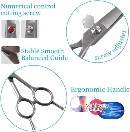 4.5" Straight Dog Scissors for Grooming Face and Paws with Safety Round Tip for Small Dogs Cats Face Paw Ears Trimmer Cat Grooming Scissors(4.5" Straight, Gray)