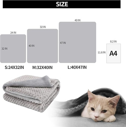 furrybaby Premium Fluffy Fleece Dog Blanket Soft and Warm Reversible Flannel Pet Blanket for Dogs 24x32inch Washable Indoor Cats Blankets for Cozy Comfy Nap(Grey)