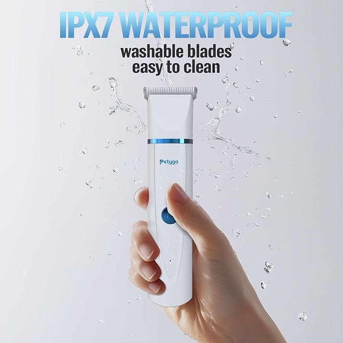 3-in-1 Dog Grooming Clippers Kit - Rechargeable Low Noise Pet Trimmer Set with Paw Trimmer, Cordless Nail Grinder, Shaver for Small Dogs & Cats - Includes 4 Guide Combs & USB Cable