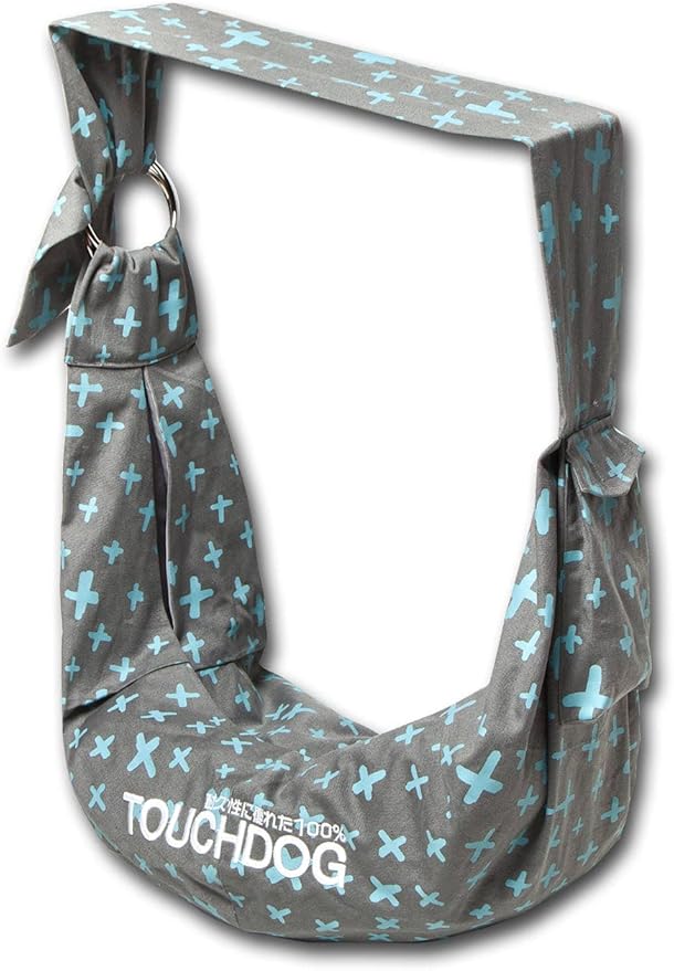 Touchdog 'Paw-Ease' Over-The-Shoulder Pet Sling Fashion Pet Carrier - Cat and Dog Carrier with Built-in Storage Pockets for Hands-Free Carrying Grey 1.5 LBS