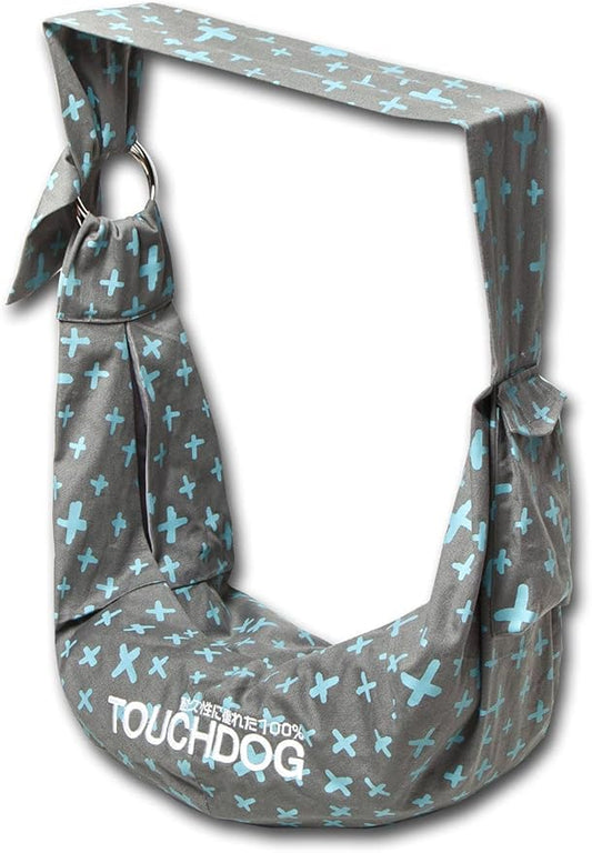 Touchdog 'Paw-Ease' Over-The-Shoulder Pet Sling Fashion Pet Carrier - Cat and Dog Carrier with Built-in Storage Pockets for Hands-Free Carrying Grey 1.5 LBS