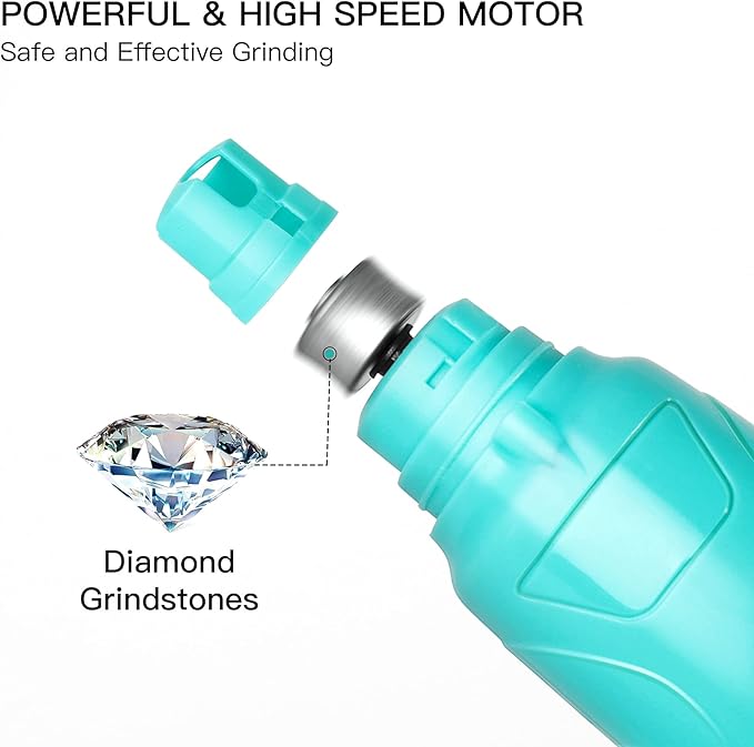 Toozey Dog Nail Grinder with LED Light, Professional 2-Speed Electric Pet Nail Trimmer with 2 Grinding Wheels, Rechargeable Quiet Dog Nail File Painless Paws Grooming for Small Medium Large Dog & Cat