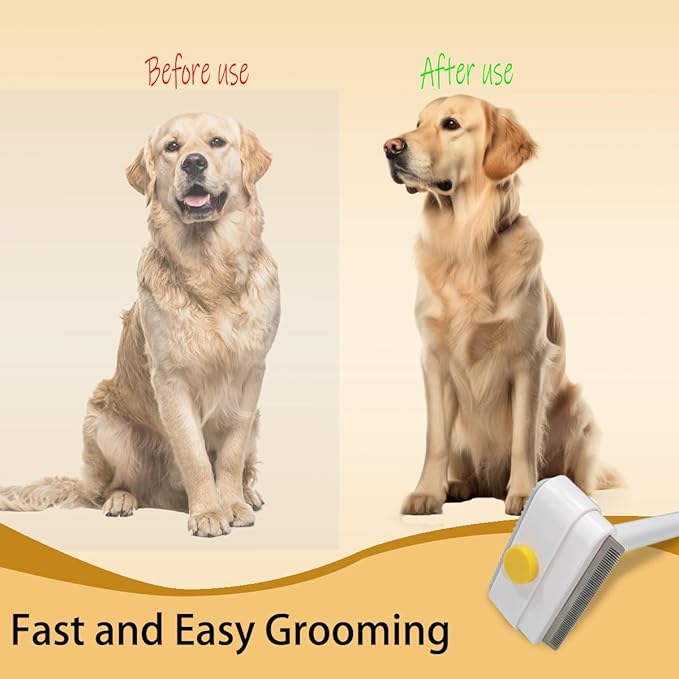 Cat & Dog Deshedding Brush,Dog Deshedding Tool,cat & Dog Brush For Shedding,Professional Pet Deshedding Brush For Dogs And Cats - Effective Undercoat Grooming Tool For Indoor And Travel Use