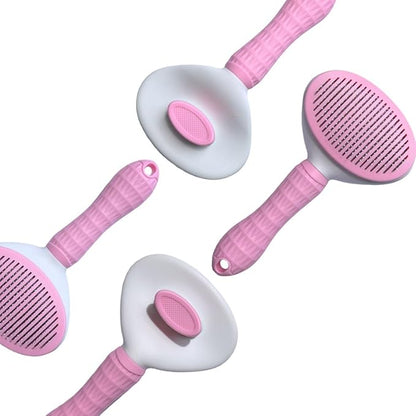 Self Cleaning Slicker Brush,Dog Brush with Massage Particles,Removes Loose hair & Tangles,Skin Friendly & Promote Circulation-pink 1
