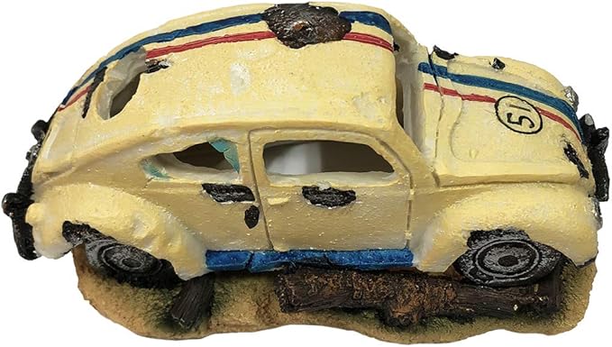 SLOCME Aquarium Bubble Wreck Car Decorations - Fish Tank Bubble Car Decor for Air Bubbler Oxygen Pump，Resin Material Car Decor