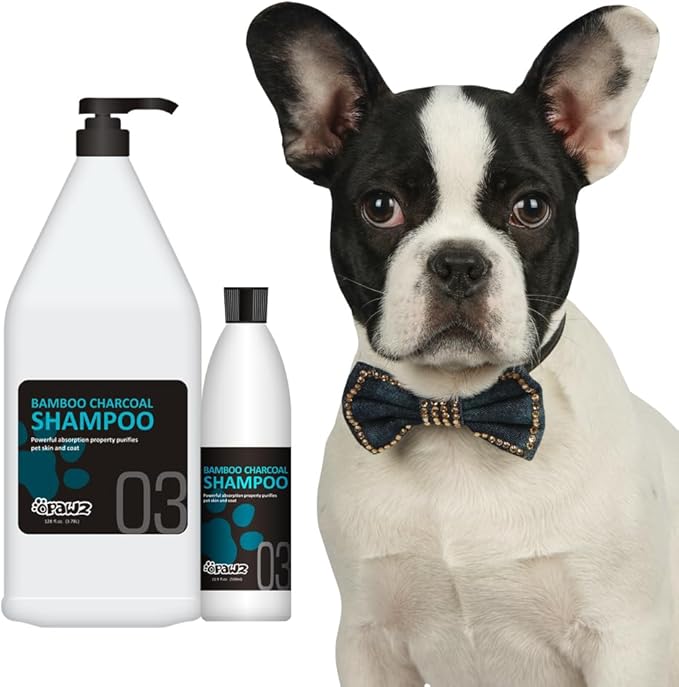 OPAWZ 03 Bamboo Charcoal Dog Shampoo, Hypoallergenic Pet Shampoo, Anti-Fungal Formula for Allergies and Itching Sensitive Skin, 16.9 fl.oz