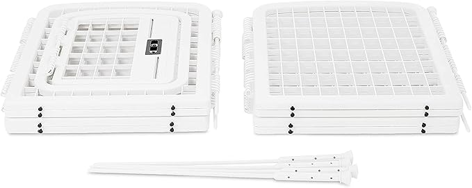 Amazon Basics 8-Panel Octagonal Plastic Pet Pen Fence Enclosure With Gate, 59 x 58 x 28 Inches, White