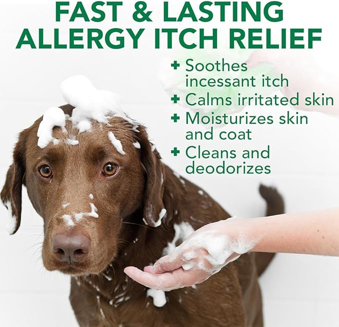 Vet's Best Allergy Itch Relief Dog Shampoo | Cleans and Relieves Discomfort from Seasonal Allergies | Gentle Formula | 16 Oz