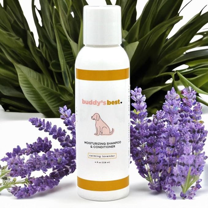 Buddy’s Best 4oz Variety Pack Dog Shampoo and Conditioner with Shea Butter, Oatmeal, Biotin, and Aloe Vera, Alcohol-Free Deep Moisturizer for Dry, Itchy Skin and Coats