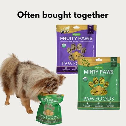 Treats Fruity Paws - Organic Dog Treats Healthy, Low Calorie Puppy Treats for Joint and Hip Support, Tasty Natural Treats for All Dogs, Only 5 Cal, Approx. 60 per Bag - 170g - Made in USA