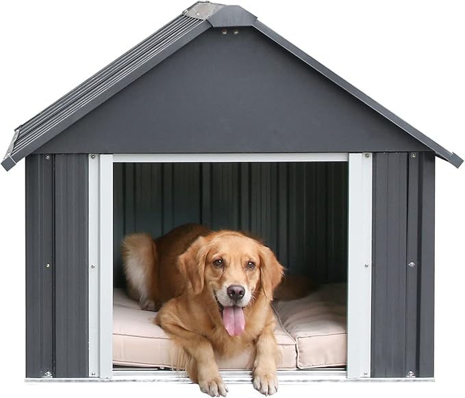 34 X 38 X 35 Inches Dog House, Indoor Outdoor Doghouse for Medium Large Dogs, Weatherproof Puppy Shelter Sturdy and Long-Lasting Dog Houses