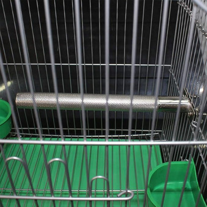 Bird Perch Stainless Steel Stand Parrot Rod Grinding Claws Trimming Beak Nails Grinding Stick Exercise Platform for Parakeet Cockatiel Conure African Grey Macaw Finch Bird Cage Accessories (M)