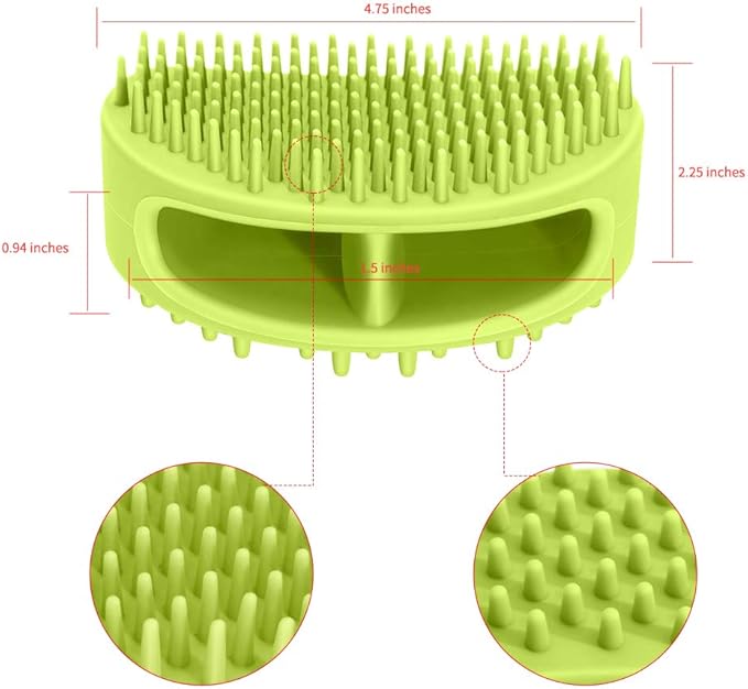 Dog Brush & Cat Brush, Soft Silicone Dog & Cat Grooming Brush, Pet Bath & Massage Brush for Cats and Dogs with Short or Long Hair, Cat Slicker Shedding Hair Brush Limegreen