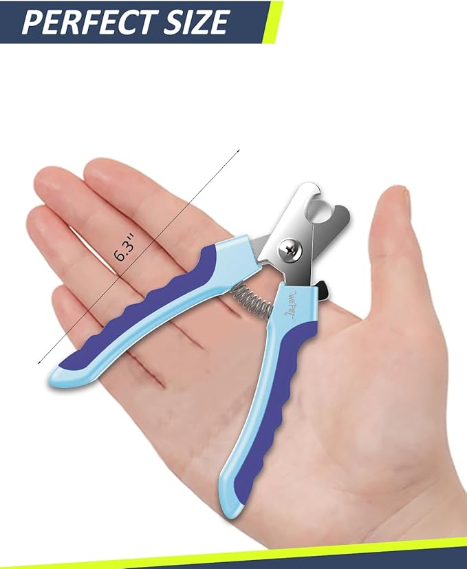 WePet Stainless Steel Dog Nail Clipper(10.2) - Precision Trimming Tool for Safe & Easy Grooming - Ergonomic Design for Comfort - Suitable for All Breeds & Sizes Dark Blue/Maya