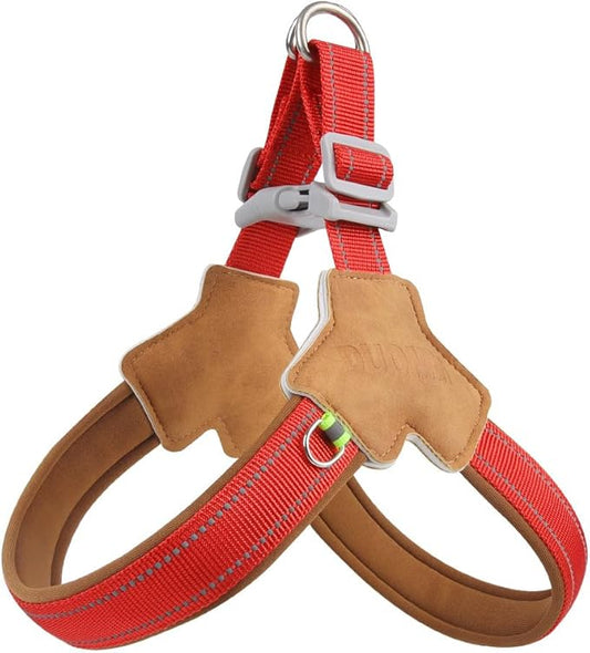 Dog Harness Y-Shaped Harness Breathable Heat Dissipation Easy to Wear Night Reflective Signs for Small and Large Dogs to Wear (Bright Red,XL Bust 24in-28in)