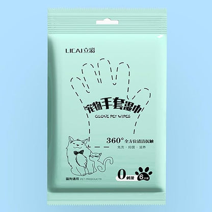 E I F E R 30-Pack Pet Cleaning Glove Wipes, Disposable Dog Bathing & Deodorizing Wipes, Cat Grooming Wipes, Dry Shampoo Pet Wipes, Plant-Based Formula, Non-Woven Fabric, Individually Wrapped