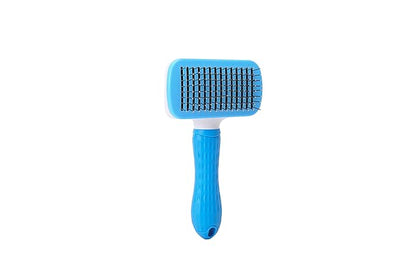 K-KINDEDGE Self Cleaning Slicker Brush,Dog Brush & Cat Brush with Massage Particles,Removes Loose hair & Tangles,Skin Friendly & Promote Circulation (Sky Blue)