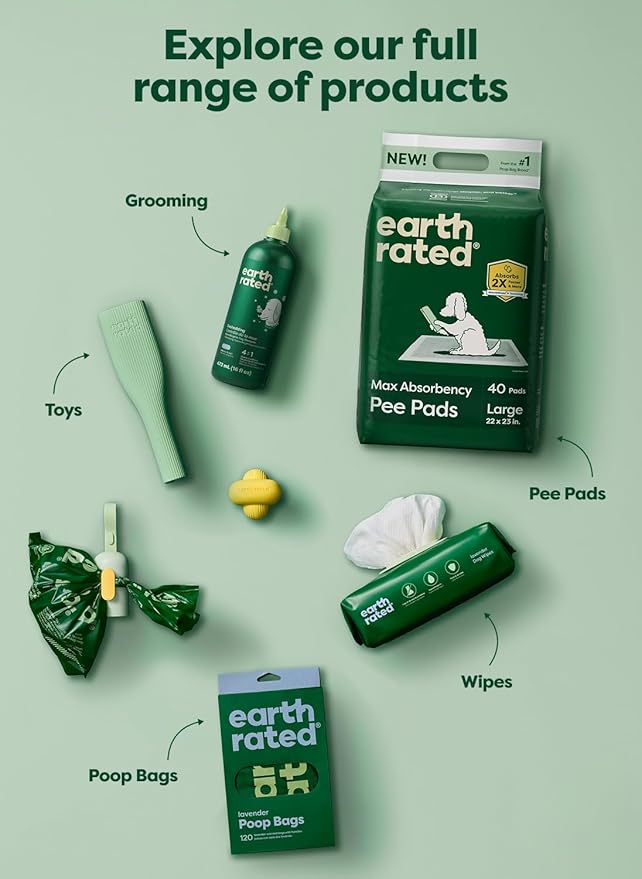 Earth Rated Max Absorbency Puppy Pee Pads for Dogs Absorbs 2X Faster & 2X More, Leak-Proof Odor-Free Potty Training Wee Wee Pad, Unscented, 3XL, 36” x 36”, 24 Count