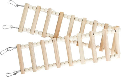 Rat Ladder Bridge Toy, Rat Climbing Toys, Natural Wooden Hamster Ladder Bridge Toy, Cage Accessories for Bird Parrots Parakeets Hamster Cockatiels Sugar Gliders - 18 Steps - 25.98 x 3.14 Inch