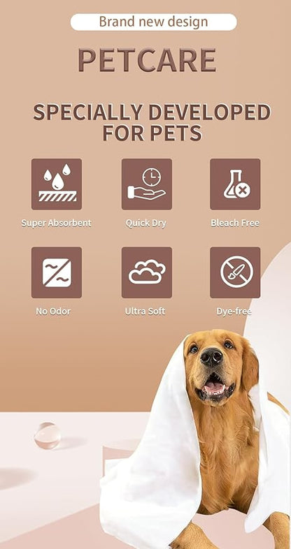 Toner Depot XL Pet Grooming Bath Wipes, Huge Rinse-Free Towels for Cleaning and Deodorizing Plant-Based Hypoallergenic Wipes for Dogs and Cats, 3 Pack (Large 12x18)