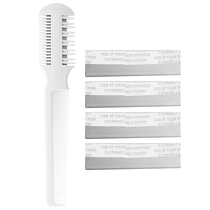 Pet Hair Thinning comb, Pet Hair Combs, Dog Grooming Comb with Blade, Cat Comb for Matted Hair, 2 in 1 Hair Cutter Comb, 5 Blades Pet Hair Trimming Comb