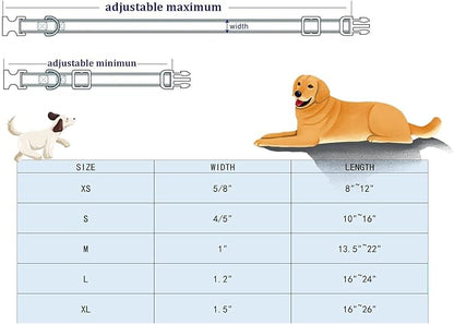 Lionheart glory Premium Floral Dog Collars Spring Dog Collar, Adjustable Heavy Duty Girl Dog Collar for X-Small Dogs