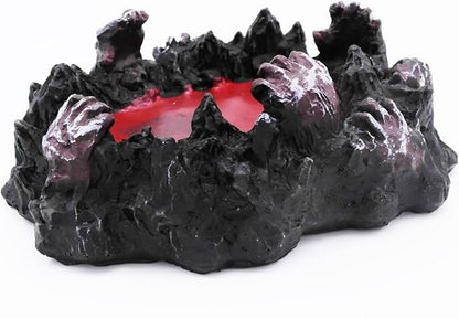 Hellfire Aquarium Fish Tank Decor Skull Death Halloween Spooky Decorations Reptile Turtle Lizard Tanks Terrarium Devil Sculpture Collection Figurine Statue Ornament Pet