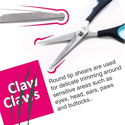 6 Inch Grooming Straight Scissors with Safety Round Tip and Wave Style Handle for Baby Hair Cutting Shears