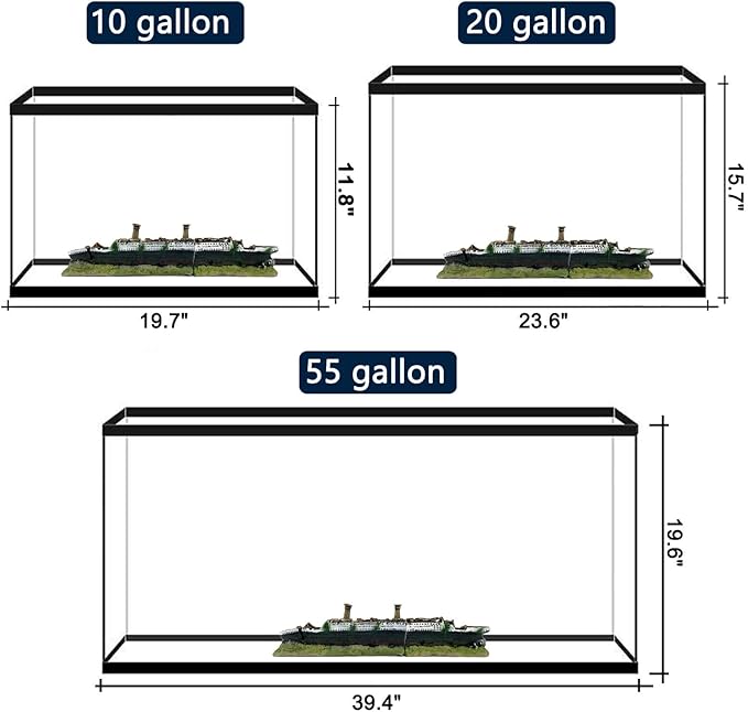 Titanic Shipwreck Aquarium Decorations Ship Wreckage Aquarium Ornament for Fish Tank Sunken Ship Ornament Aquarium Environment Friendly Decorations – Medium （White）