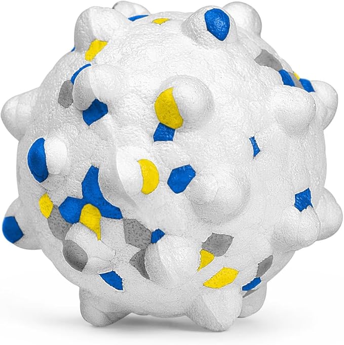 Dog Balls for Aggressive Chewers,Indestructible Tennis Balls for Dogs, Durable Bouncy Dog Toy Balls, Interactive Dog Toys for Fetch Game, Lightweight Floating Balls (White Small)