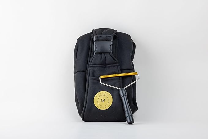 Dog Sling Carrier with Pet Hair Remover, Hands-Free Pet Carrier, Escape Proof, Adjustable Shoulder Strap with Zipper Pockets Suitable for Small Size Dogs Cats Puppy Kitten (Black)