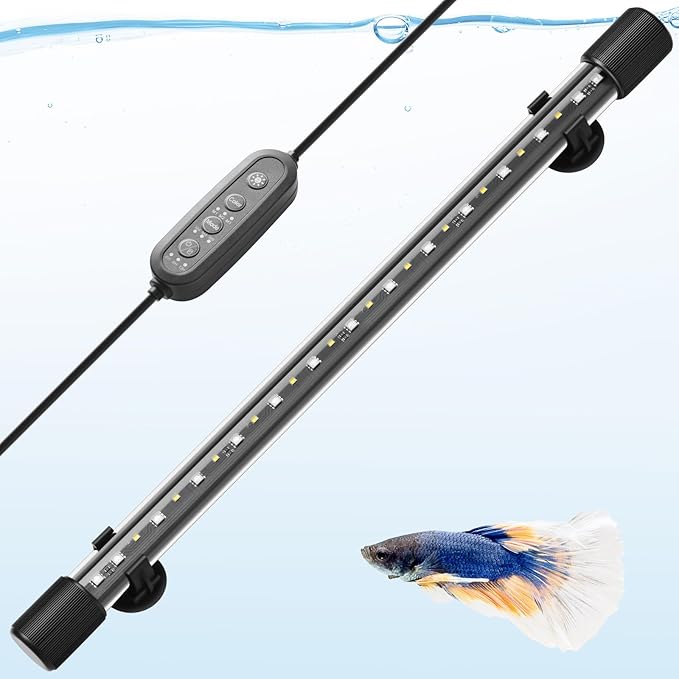 FEDOUR 18.9in Submersible Aquarium LED Light, 24/7 Aquarium Lights with Full Spectrum RGBW LEDs, IP68 Waterproof Fish Tank Light with Dimming, Timming and Color Adjustable