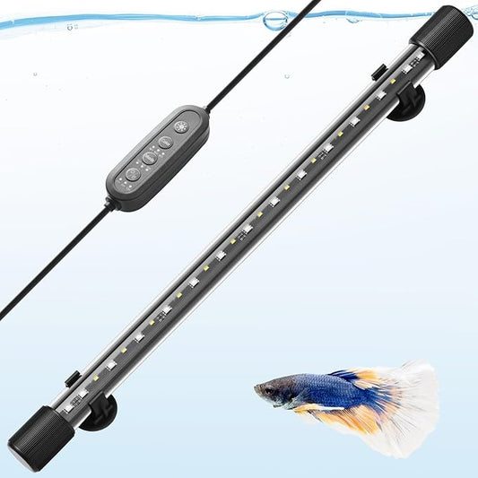 FEDOUR 18.9in Submersible Aquarium LED Light, 24/7 Aquarium Lights with Full Spectrum RGBW LEDs, IP68 Waterproof Fish Tank Light with Dimming, Timming and Color Adjustable