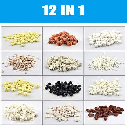 GOLDEAL Bio Balls Ceramic Rings Set, Aquarium Biological Filter Media with Mesh Bag for Fish Tank and Pond, Fish Tank Filter, Decorations, Accessories (4Pack,4.4 lb)