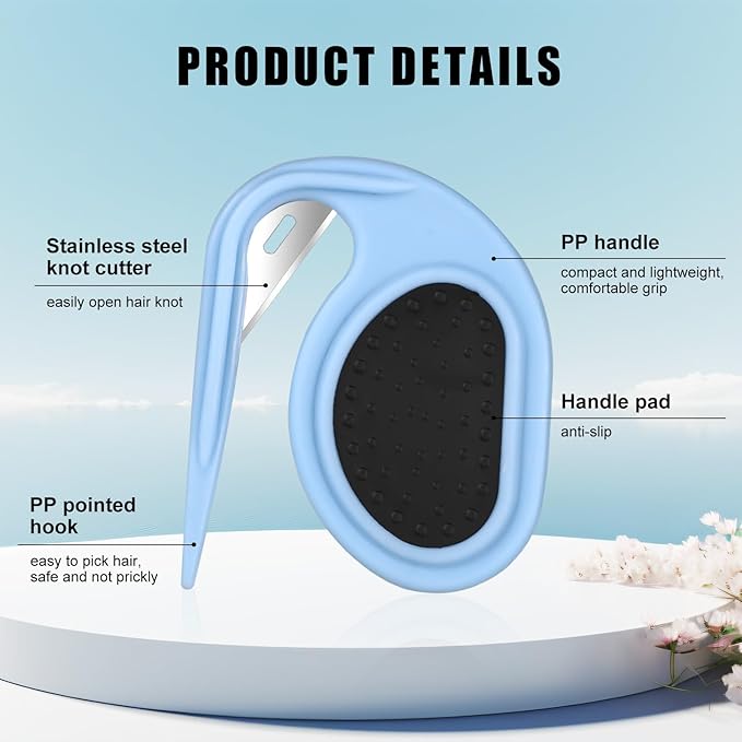 4pcs Pet Knotting Combs, Cat Knotting Detangler Comb with Stainless Steel Blade, Pet Dematting Combs Dog Knotting Blade Comb Hair Grooming Tool for Dogs Kitten Puppy