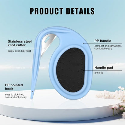 4pcs Pet Knotting Combs, Cat Knotting Detangler Comb with Stainless Steel Blade, Pet Dematting Combs Dog Knotting Blade Comb Hair Grooming Tool for Dogs Kitten Puppy