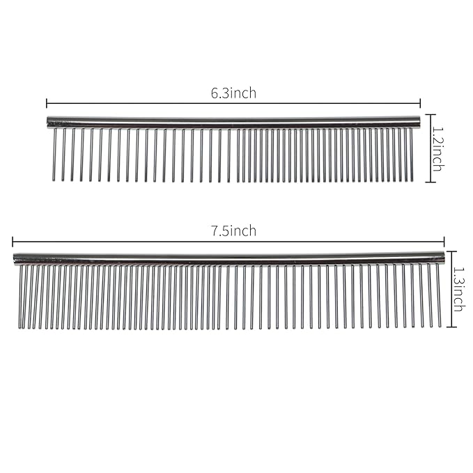Patty Both 2 Pack Dog and Cat Brush,Stainless Steel Dog Grooming matting Comb Kit for Removing Tangles and Knots,Professional Grooming Tool for Long and Short Haired Dog 6.3" 7.5"