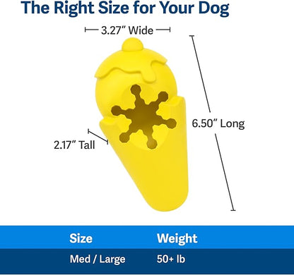 PetSafe Frosty Cone Dog Toys  Fill and Freeze Treat Holding Chew Toy  BPA Free Rubber  French Vanilla Scented  Interactive Pet Puzzle for Boredom or Separation Anxiety