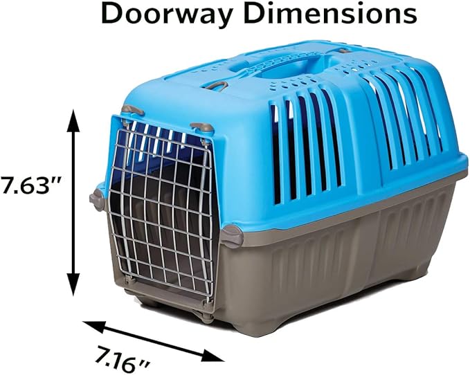 MidWest Pet Carrier: Hard-Sided Small Animal Carrier for Tiny Dog Breeds, Blue Kennel for Quick Trips