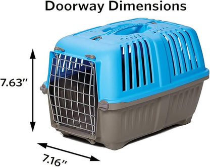 MidWest Pet Carrier: Hard-Sided Small Animal Carrier for Tiny Dog Breeds, Blue Kennel for Quick Trips