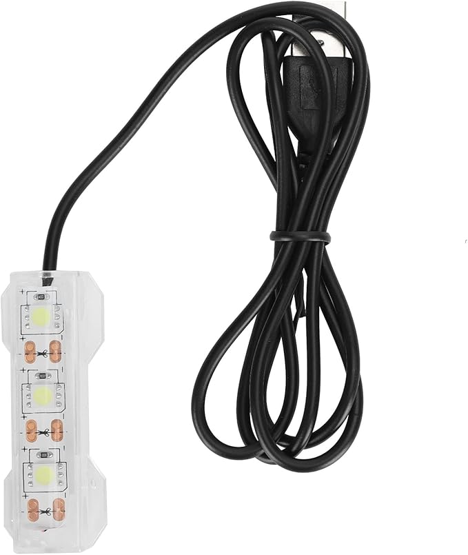 Soft LED Aquarium Plant Light, 5V 0.6W USB 2.0 Mini Aquarium Lamp, LED Desktop Fish Tank Light with 3.28ft Cable, White Lighting Small Water Plant Light for Plant Grow