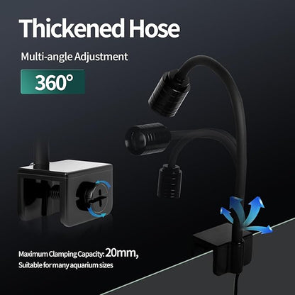 UPETTOOLS 3W LED Aquarium Light with 3 Color Modes – Clip On Fish Tank Lamp for Plants, Terrariums & Coral (Yellow, Warm White, White)