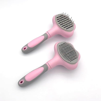 Hair Remover Self Cleaning Dog Brush for Shedding, Deshedding, Grooming, Deshedder Slicker Brushes for Short Hair Dogs and Cats (Pink)
