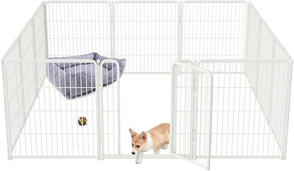 FXW Homeplus Dog Playpen for Indoor Use - Stress-Free and Safe Play, Heavy Duty 32 Inch 12 Panels Dog Pen for Small and Medium Dogs, White_atented