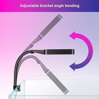 Smart 9W Aquarium LED Light, Nano Clip lamp for Aquarium Plant Growth,RGB Full Spectrum Aquarium Light,APP Control Adjustable Terrarium Light,