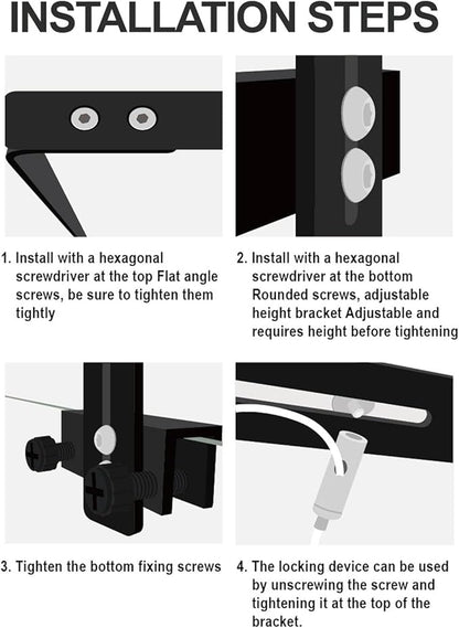 Aquarium Light Riser, Aquarium Light Bracket, Aluminum Alloy High Adjustable Aquarium Light Holder,Fish LED Aquarium Light Stand for Hanging Lamp (Black)