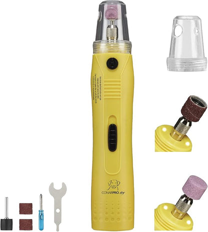 CONAIRPROPET Dog & cat Nail Grinder Cordless for Professional Grooming at-Home with LED Lights and Attachments Included